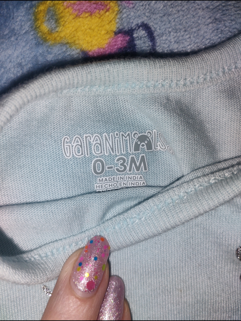 Garanimals Light Blue Bow-Print One-Piece Bodysuit - Picture 4 of 4